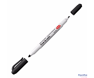 Pisaki 2-stronne do białych tablic TOMA, 2 końcówki cienkie 0,5 i 0,8mm, czarny TO-270 Toma