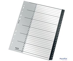 Przekładki Recycle 1 - 31, A4, PP, czarne Leitz, 12180000
