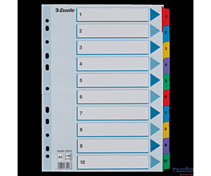 Przekładki kartonowe MYLAR A4 1-10 100161 białe ESSELTE