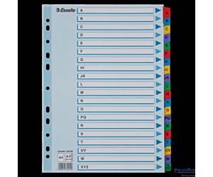 Przekładki kartonowe MYLAR A4 A-Z 100166 białe ESSELTE