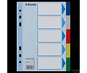 Przekładki plastikowe z PP A5 ESSELTE 5 kart 15264