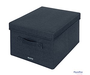 Pudełko do przechowywania z pokrywką Leitz Fabric, średnie, opakowanie 2 sztuki, ciemnoszare 61440089