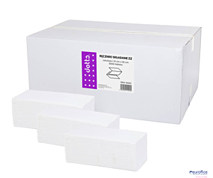 Ręczniki składane ZZ, PREMIUM, 100% celuloza, białe, 2-warstwowe, DOTTS, 21x25cm, 3000 listków