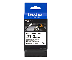 Rurka termokurczliwa Brother 21mm/1,5m czarny nadruk na białym