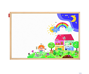 Tablica edukacyjna MemoBe, WHITEBOARDGAME: English adventure!, nadruk NAUKA J. ANGIELSKIEGO, rama drewniana, 90x60 cm MTM090060.AN01.01.51