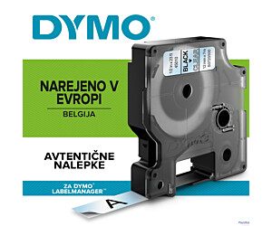 Taśma DYMO D1 - 12 mm x 7 m, czarny / przezroczysty S0720500 do drukarek etykiet