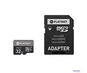 Karta pamięci Micro SDhc + adapter 32GB class10 UIII 90MB/s Platinet PMMSD32UIII