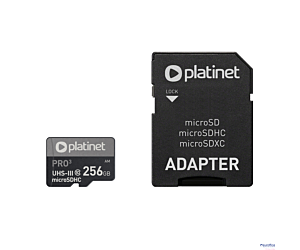 Karta pamięci Micro SDhc + adapter 256GB class10 UIII A2 90MB/s Platinet PMMSDX256UIII