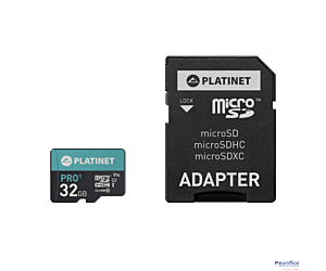 Karta pamięci Micro SDhc + adapter 32GB class10 UIII A1 90MB/s Platinet PMMSD32UI