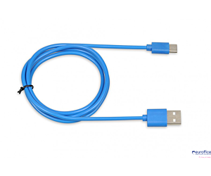 Kabel do transferu danych i zasilania USB 2w1 TYP C niebieski 1m (2A) Ibox IKUMTCB