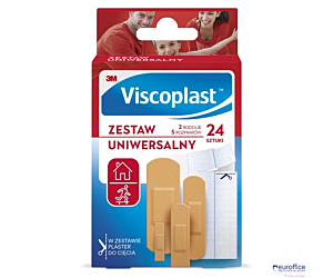 Zestaw plastrów VISCOPLAST, 24szt., 2rodzaje/5rozmiarów mix kolor UNIWERSALNE 4054596798328